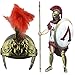 Adult Roman Helmet,Greek Costume Helmets with Red Feather Plume,Costume Legion Helmet,Roman Spartans Helmets for Halloween Cosplay