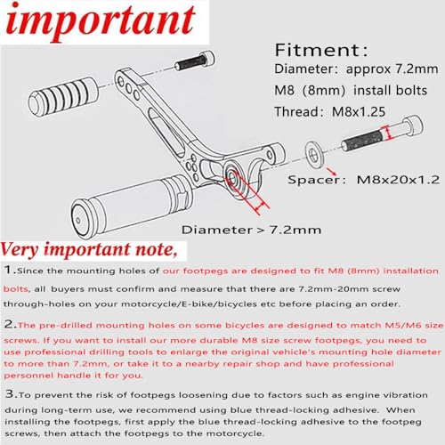 Image of Universal Motorcycle Bicycle Folding Foot Pegs 90 Degree Foldable Electric Motorbike Ebike For Super73 S2 /ZX /RX /R /S Passenger Footrests Rearsets Rear Set Footpegs foot Rest Pedals M8 Install Bolts