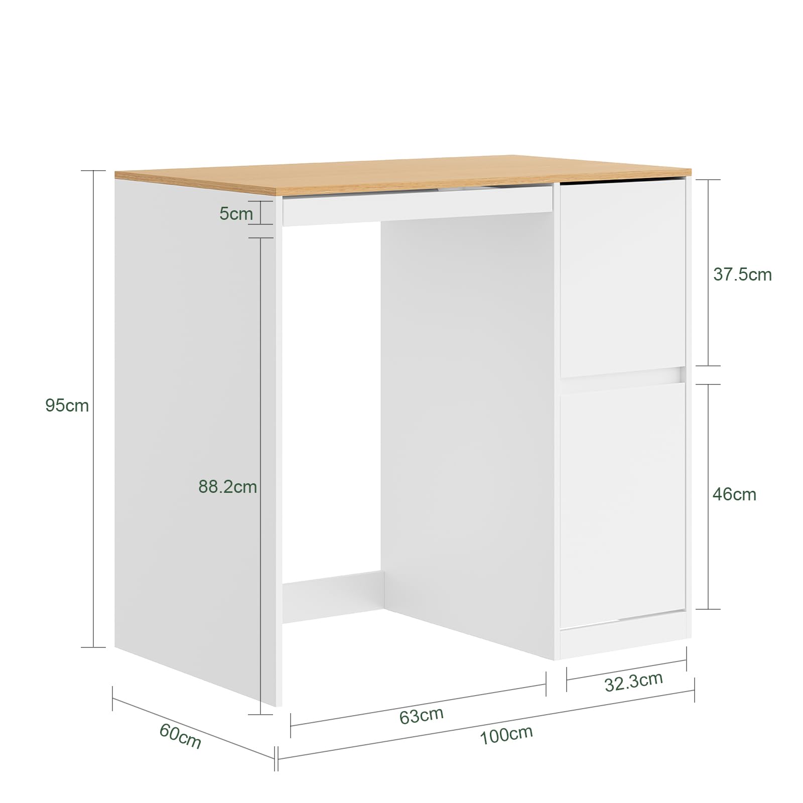 SoBuy Szafka na pralkę z 2 szufladami do pralni łazienkowej 100 x 60 x 95