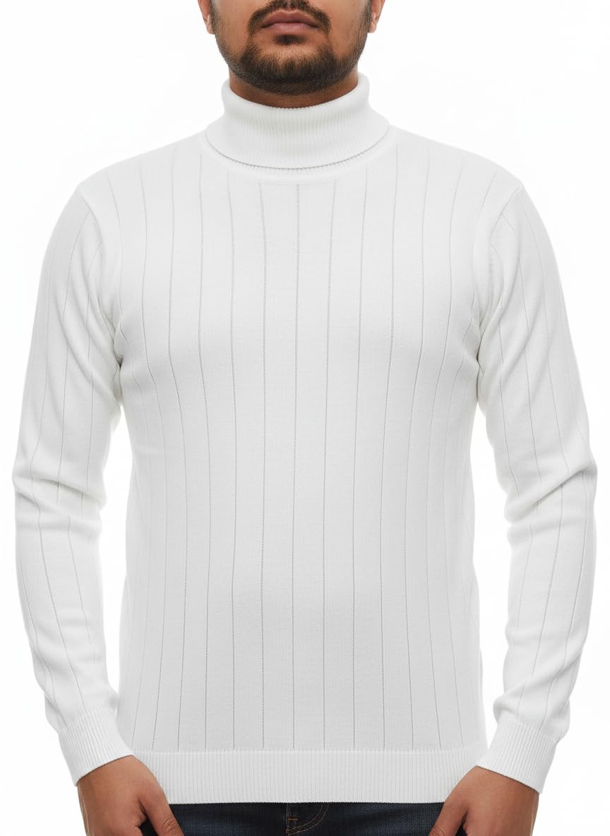 Designer Tees. Men's Turtle Neck Sweaters for Men, high Neck Sweaters for Men White-picture-21