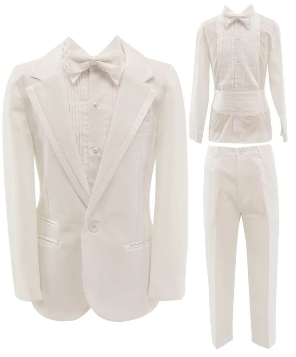 Traje de esmoquin para bebé, niño, 5 piezas, conjunto de bautizo y comunión