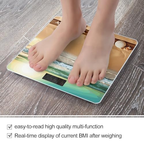 Báscula Digital Precisa Tema Playa Ocean Beach 180kg miniatura 5