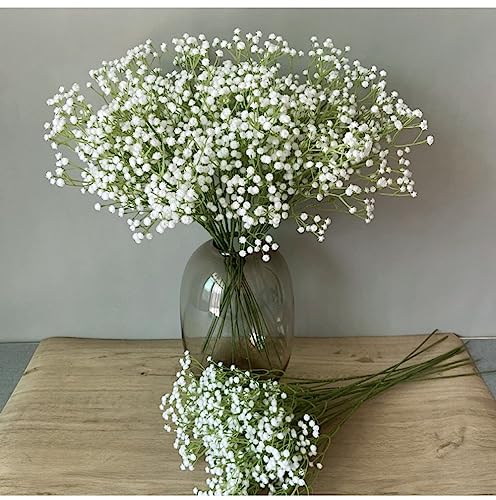 OundarM 15pcs Baby Breath White Flowers Artificial bulk Gypsophila Flowers Bouquets add beauty to any Floral Arrangement Table Wedding Display - Image 4