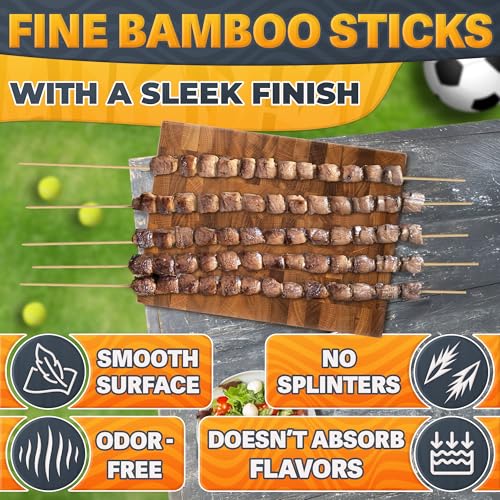 50 Pcs Bamboo Skewers for Grilling – 36 Inch Long Marshmallow Roasting Sticks for Campfire – Smores Sticks for Fire Pit to Making Kabobs, Hot Dog, Fruit, Crafts & Flower Bouquets