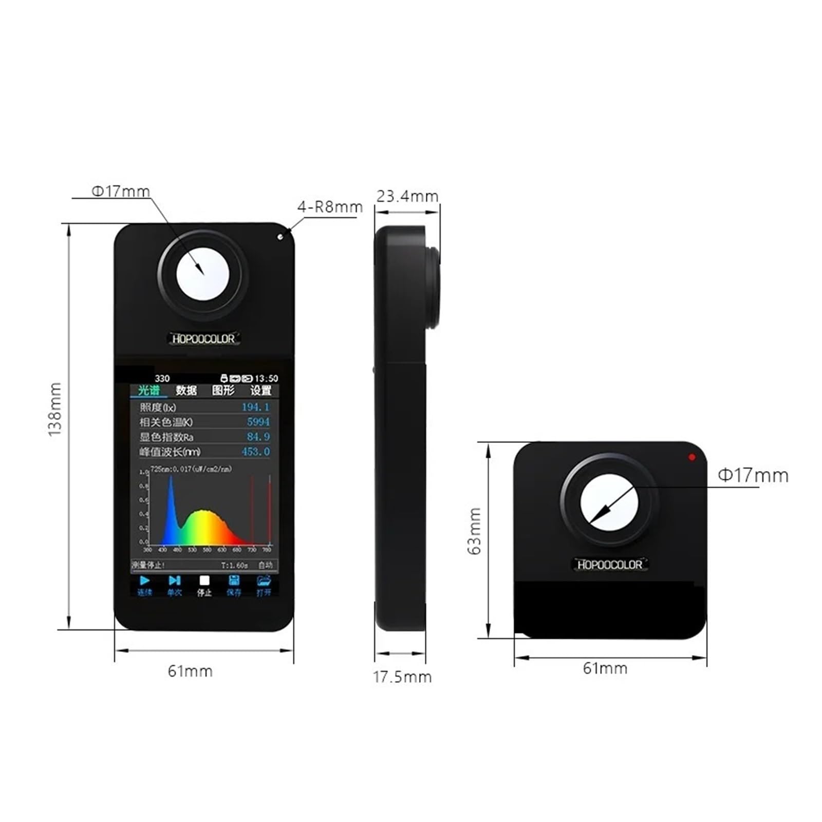 Espectrofotómetro, Espectrómetro Medidor De Espectro Luz CRI CCT Lux Tester