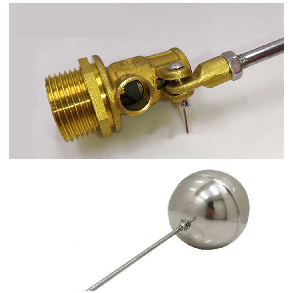 Zawór kulowy pływający do zbiornika na wodę, 1/2" 3/4" 1" Zawór pływakowy mosiężny, zawór toaletowy ze stali nierdzewnej z trzpieniem stożkowym, zawór kulowy do spłuczki/zbiorników wyrównawczych z kon