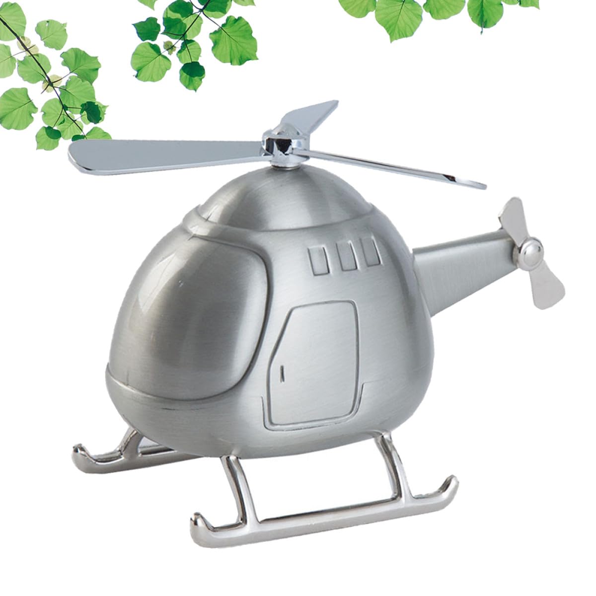 Homoyoyo Tirelire Hélicoptère Argenté en Plastique Mini Taille Boîte à Pièces pour Garçon et Filles et Décoration de Bureau Éducatif pour Économiser de L'argenté Ornement de Bureau Maison