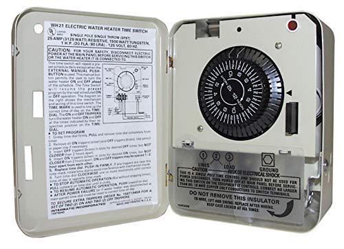 Intermatic WH21 Indoor Electric Water Heater Timer 25 Amps 250 Volts Ivory cover
