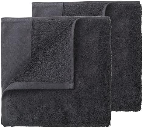 Blomus Riva Organic Terry Cloth Hand Towel - Magnet (Charcoal) - Set of 2-30x50cm / 12x20in