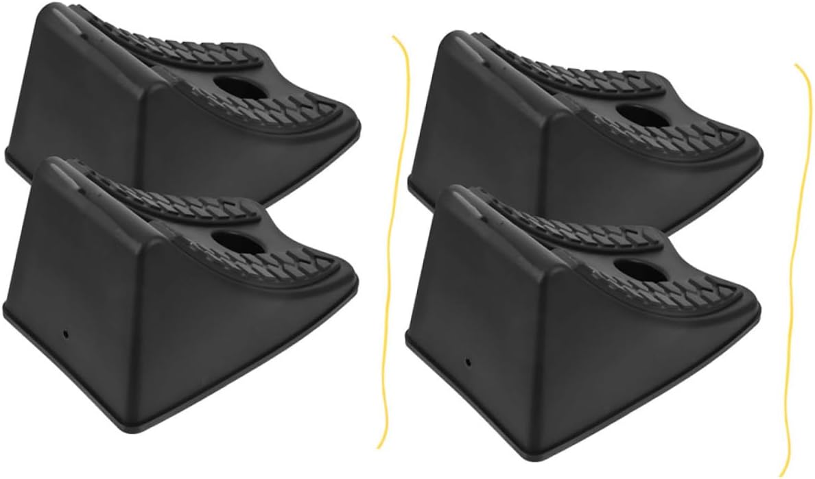 CHILDWEET 4pcs Car Wheel Chocks Heavy Duty Anti-Slip Wedges for Rvs and Travel Trailers Compact and Lightweight Vehicle Stabilizers for Safe Parking Slopes