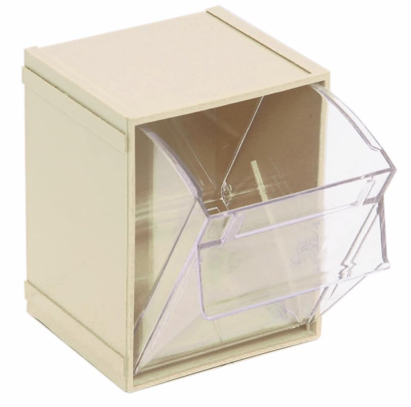 FSE 373-QTB405IVCS Tip Out Bin, (1) Compartment, 5-1/4"W x 4-3/4"D x 6-1/4"H, Handle with Label Slot, Opens to a 45° Angle, case of 5