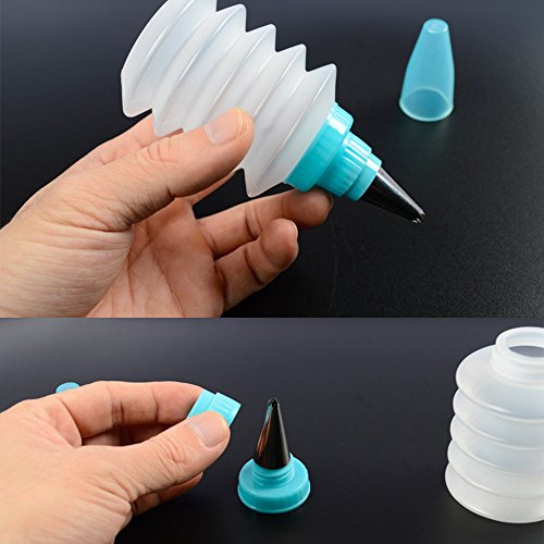 LOHOME Dessert Cookie Cupcake Squeeze Bottles Icing Piping Bottle Kit DIY Spatula Cake Baking Tool
