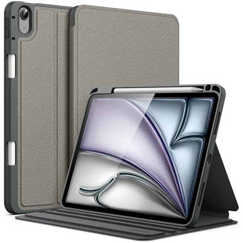 JETech Funda para iPad Air 11 Pulgadas M4/M3/M2 (2026/2025/2024), iPad Air 5/4 (2022/2020 5.ª/4.ª 10,9 Pulgadas) con Soporte para Pencil, Carcasa Slim Folio, Multiángulo (Gris Espacial)