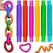 Mini Tubo Elastico Tubi Elastici Educativi Tubi Giocattolo Sensoriali Giocattoli Antistress Giocattolo Creativo per Bambini Tubi Pop di Plastica Multi Colori 6 Pezzi