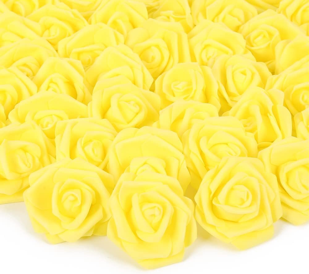 SATYAM KRAFT 12 Pcs Artificial Big Fake Foam Beach Water Floating Rose Flowers, Pooja Thali, Festival and Events, Home, Table, Bedroom Decoration (Yellow) (B0CFHQVDRD) Amazon Price History, Amazon Price Tracker