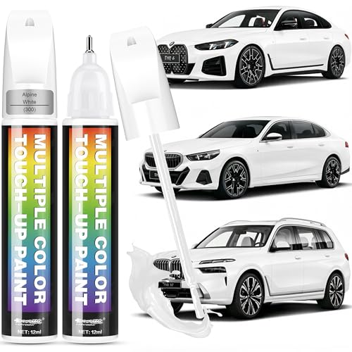 [2-PACK] Compatible with BMW Touch Up Paint[Alpine White(300)]-OEM-Equivalent Fast-DryingCompatible withmula Eco-Friendly Scratch Repair KitCompatible with Deep Scratches