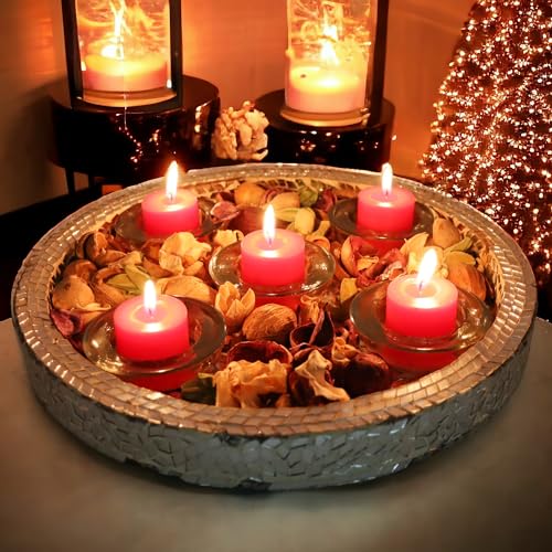 Image of Hosley Set of 30 Unscented Pressed Red Votive Candles - Bulk Pack, Clean-Burning, Long-Lasting 10-12 Hour Burn Time - Ideal for Weddings, Home Decor, Spa, and Events