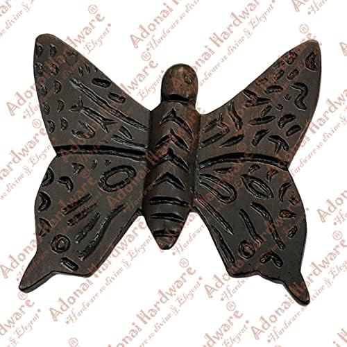 Miniatura 3 de Adonai Hardware "Naioth - Pomo decorativo de latón con mariposa para armario (se suministra como 5 piezas por paquete), bronce aceitado