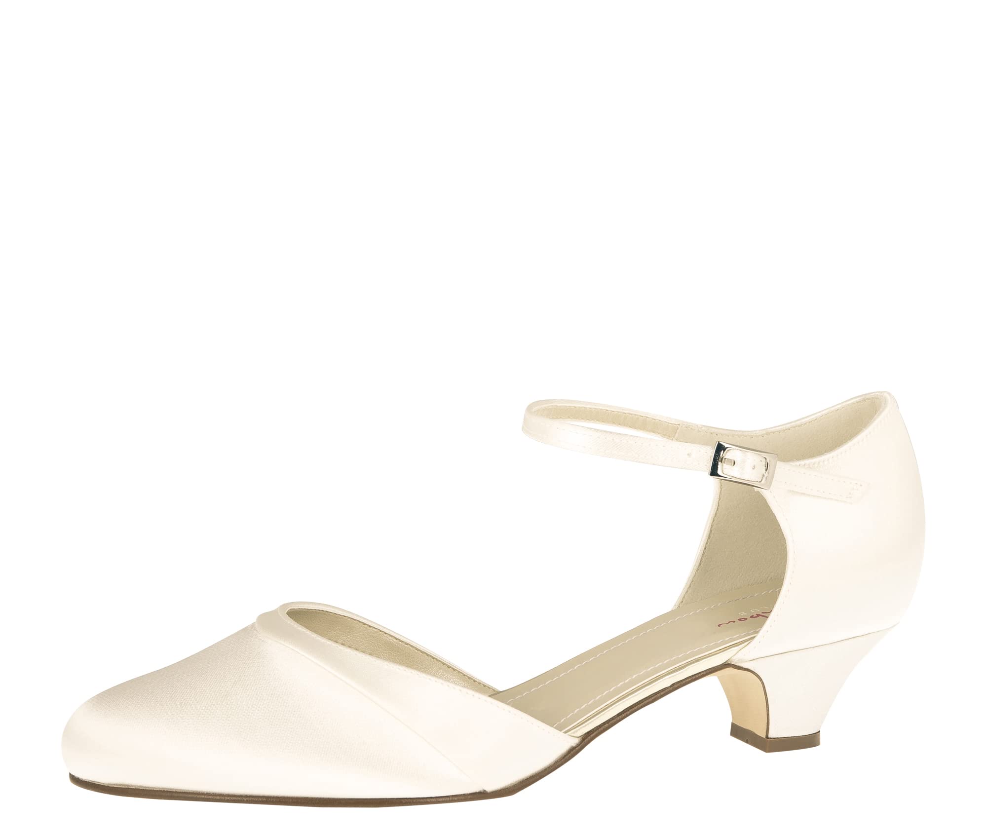 Rainbow Club Bridal Shoes Vida - Pumps, Ivory/Cream, Satin, Strap, Comfortably Padded, Wedding Shoes - Size 37.5 EU (4.5 UK)