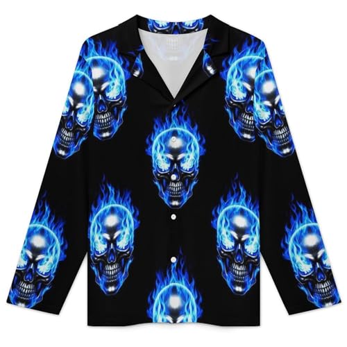 Mens Pajama Set, Soft Long Sleeve Pajamas, Lightweight Button Down Sleepwear Lounge Pjs Set3