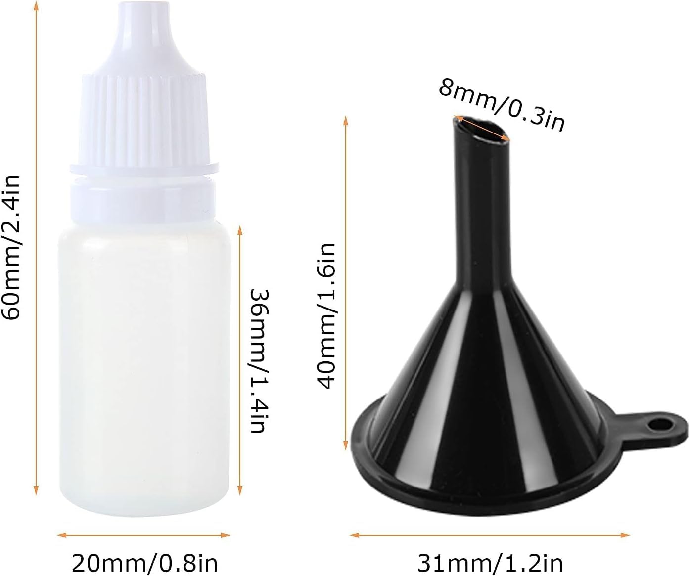 200 pièces flacon plastique 10ml, flacon vide 10ml pour liquides cosmétiques, huiles essentielles, réactifs