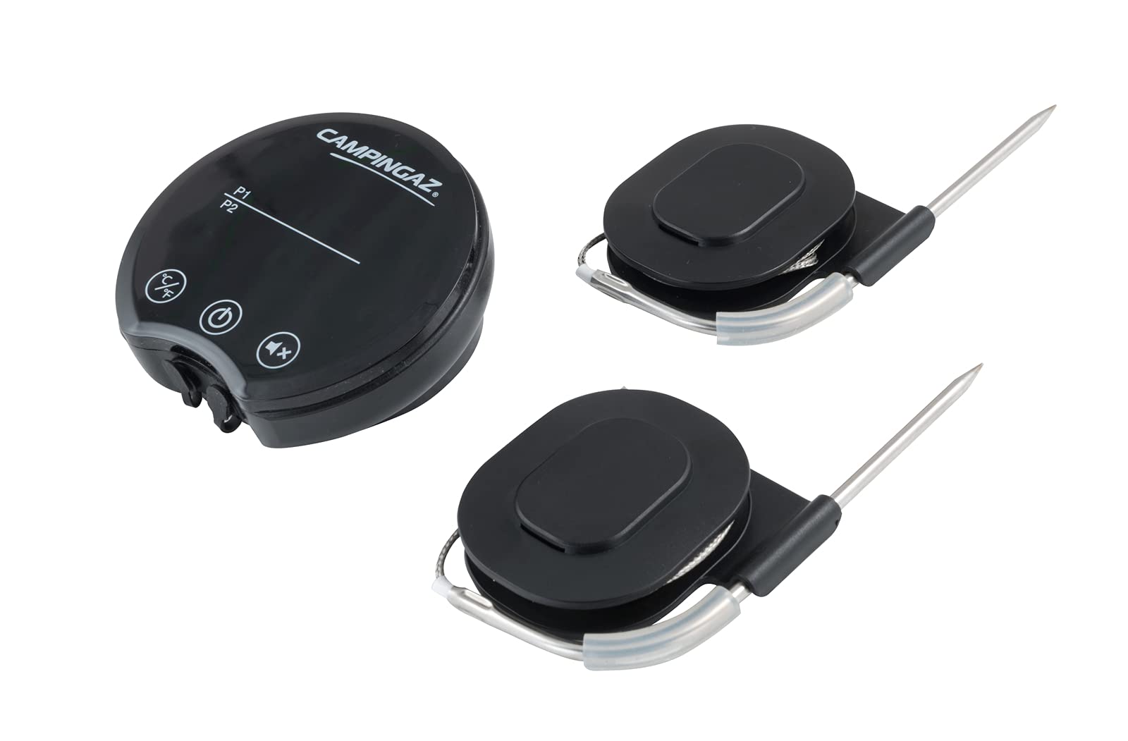 Campingaz Grillthermometer mit Bluetooth Technologie, kabelloses Steak Thermometer, Fleischthermometer mit 2 Sonden und Timer, kostenlose App für IOS und Android