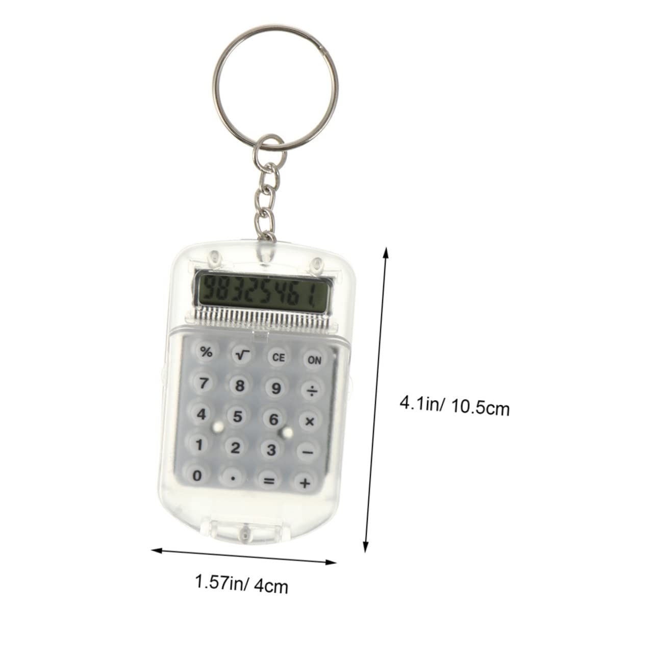 Lurrose 4Pcs Mini Portable Electronic Calculators Keychains Tiny Pocket Keyring Calculator Durable Lightweight Material for Home School and Office Use