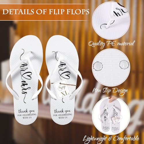 24 Pairs Wedding Flip Flops Bulk Slippers Flip Flops Women Wedding Sandals with Size Cards Drawstring Bags3