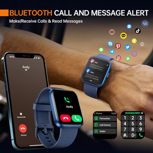 Image of aeac Smart Watch Fitness Watch for Men Women, Alexa Built-in & Stable Bluetooth Call, with Heart Rate /SpO2 /Sleep Monitor, 100 Sports, IP68 Waterproof Smartwatches for iOS Android