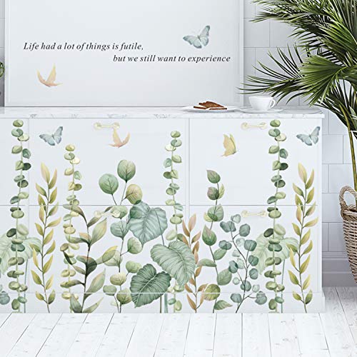 Waft Yearn Hanging Vine Wall Decals Ivy Green Leaves Wall Stickers For Bedroom Livingroom Kindergarten Kid‘Sroom Playroom Home Decoration Murals Wall Decor thumb #3