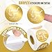 Whaline 500Pcs Thank You for Supporting My Small Business Stickers Roll Gold Foil Thank You Round Self-Adhesive Label Decals