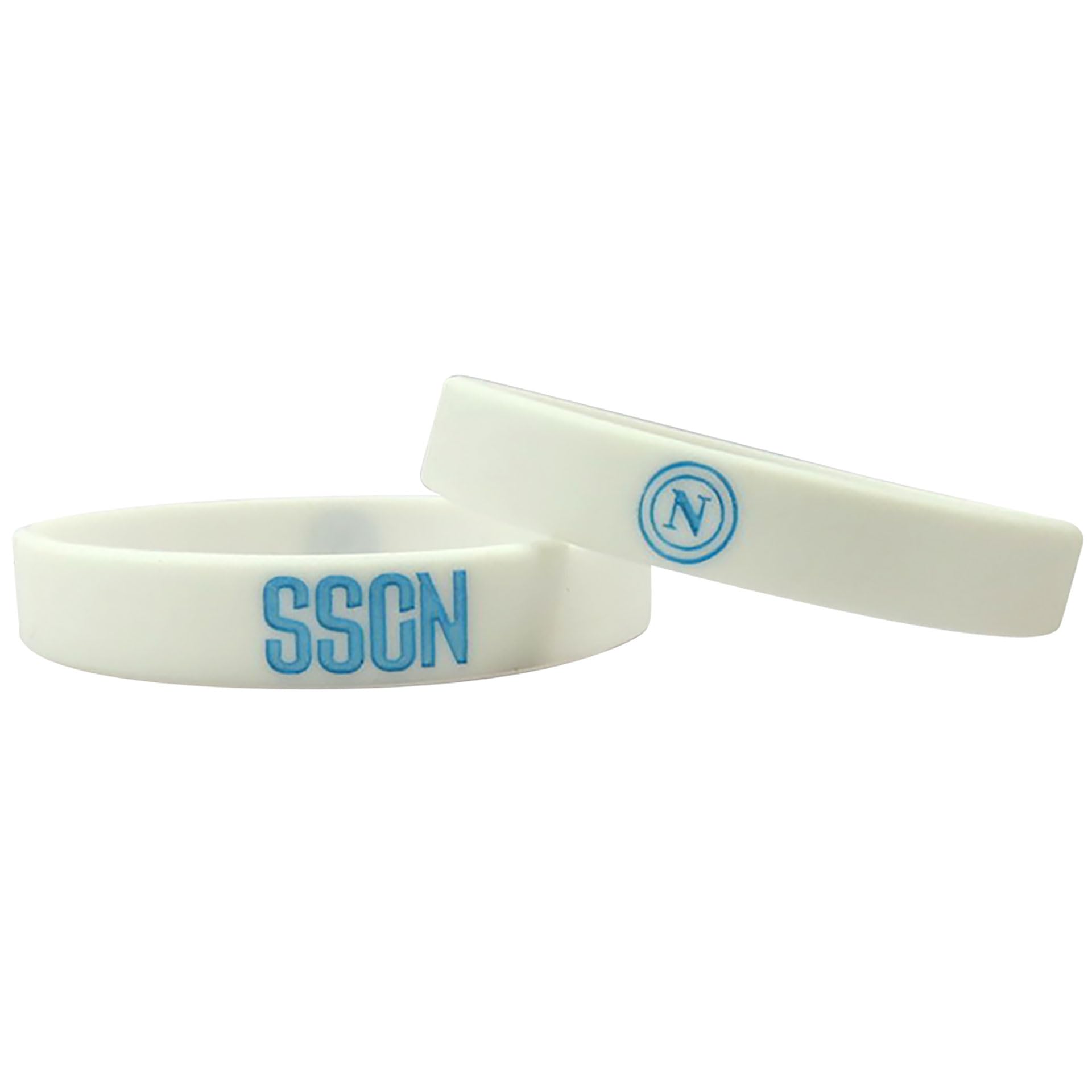 SSC NAPOLI Kit 3 Braccialetti in Silicone, Logo Napoli e Scritta