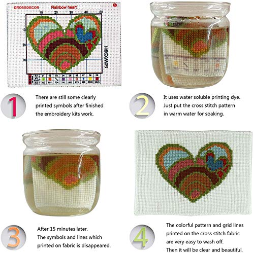 Printed Cross Stitch Kits 11CT 8X13 inch 100% Cotton DIY Embroidery Starter Kits Easy Patterns Embroidery for Girls Crafts DMC Stamped Cross-Stitch Supplies Needlework Circus Fox