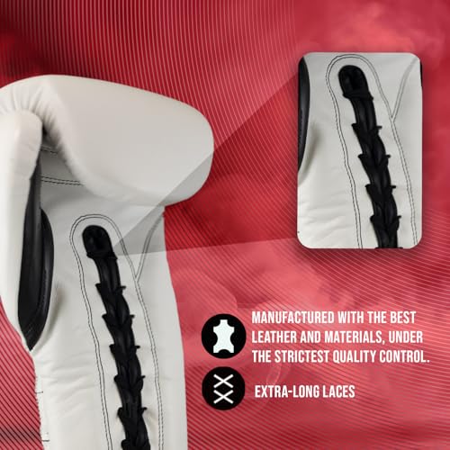 Image of CLETO REYES Traditional Professional-Grade Boxing Gloves with Laces for Training, Sparring and Heavy Punching Bags for Men and Women, MMA, Kickboxing, Muay Thai