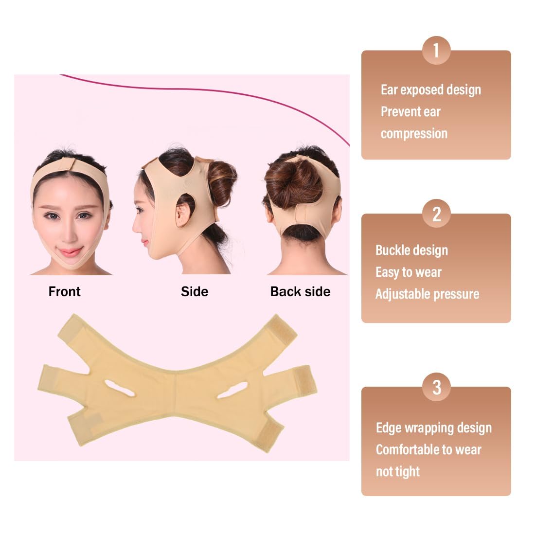 Reductor de Papada, V Line Lifting Mask Correa Facial, V Line Lifting Máscara Correa, Reductor Doble de La Barbilla para Las Mujeres Los Hombres Elimina La Flacidez