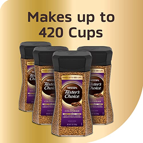 Nescafe Taster's Choice 100% Colombian Medium Roast Instant Coffee, 100% Colombian Medium Roast, 7 Oz (Pack Of 4) #TOP3