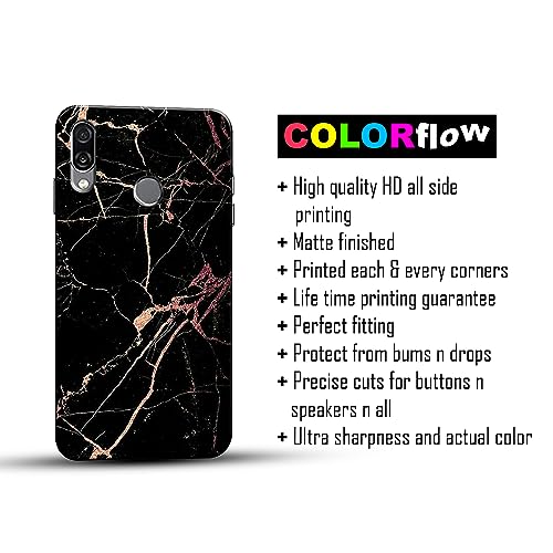 Image of COLORflow Back Cover Compatible with Honor Play | Beautiful Black Golden Marble | Designer Printed Hard CASE Bumper Back Cover Compatible with Honor Play