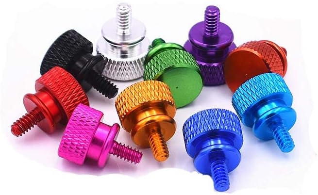 5pcs 6#-32 aluminum alloy handle screws high head arc steps pineapple grain hand screw aviation model bolts wine red color (Size: 6-32, Length: 6.5mm)