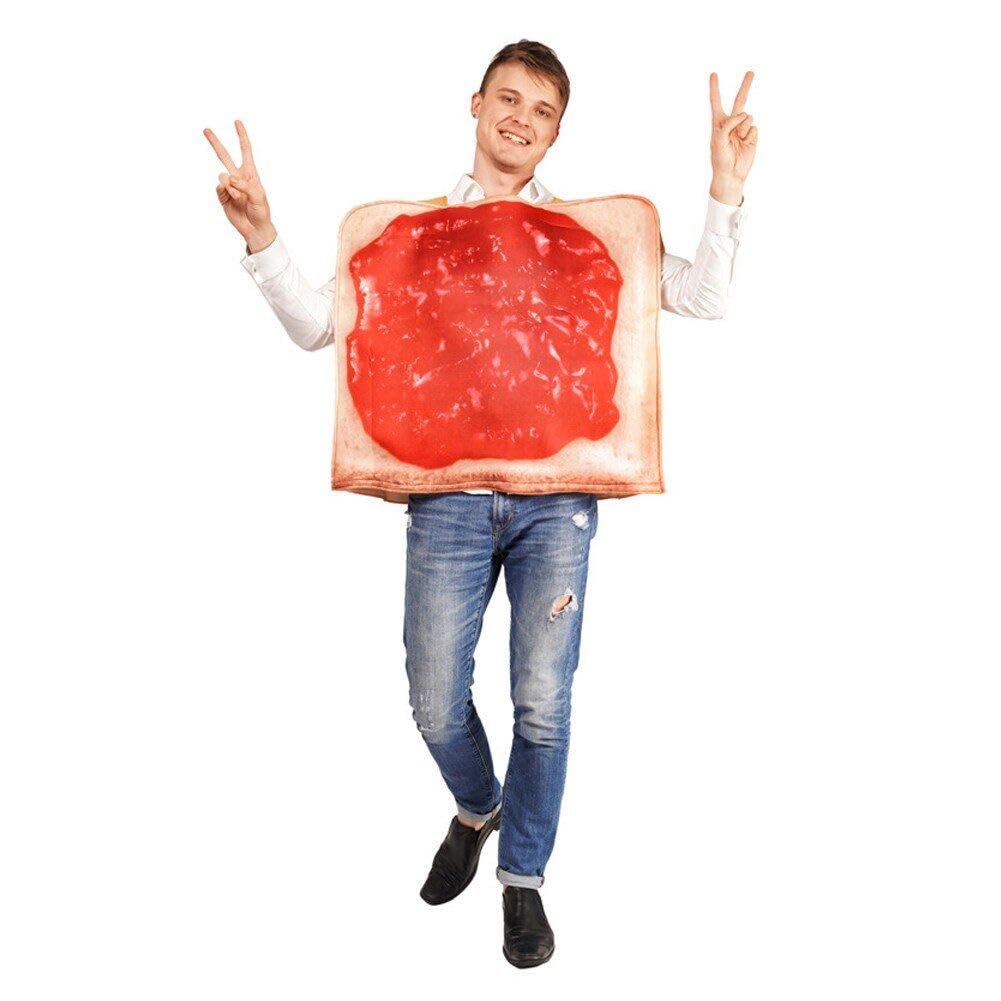 Sanfly Bread Cosplay Costume Jam Costume Adult Food Funny Outfit Breakfast Couples Fancy Dress for Party