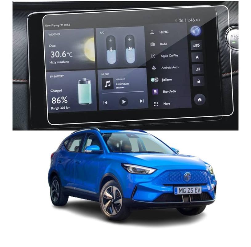 CRYSTAL SECURE Shatterproof Screen Protector Accessories Compatible With Mg Zs Ev Facelift 10.1 Inch [2021-Running] Not a Tempered Glass [Transparent]
