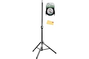 Ultimate Support TS-90B TeleLock Single Speaker Stand Bundle