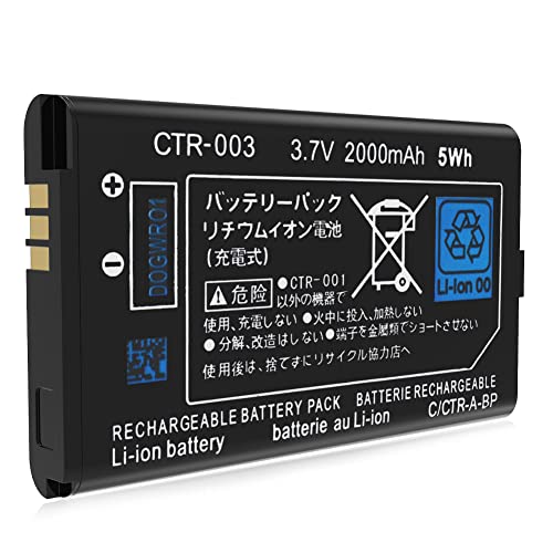 Shenmz Ctr-003 Battery,Ultra High Capacity 2000Mah Li-Ion Replacement Battery For Nintendo 3Ds N3Ds / New 2Ds /2Ds Ctr-001 Min-Ctr-001 Gaming Console #TOP7