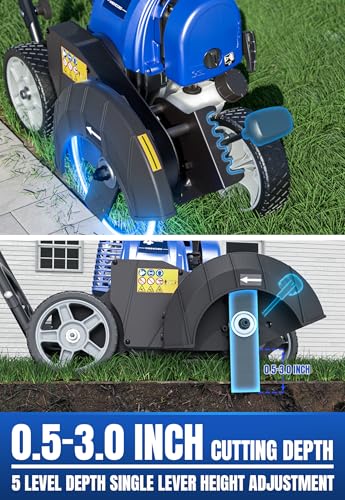 Wild Badger Power Sidewalk Edger Lawn Tool Gas 31cc WB31CCED, Blue - Image 4