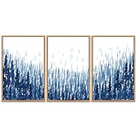 SIGNWIN 3 Piece Framed Canvas Wall Art Landscape with Trees Canvas Prints Home Artwork Decoration for Living Room,Bedroom - 16