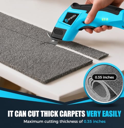 Image of BRONTIX Electric Scissor Cutting Machine 10000 RPM with 2 blades | 2000 Mah battery | Scissors Paper Cutter for Fabric Tailoring Accessories Heavy Duty Cutter Machine
