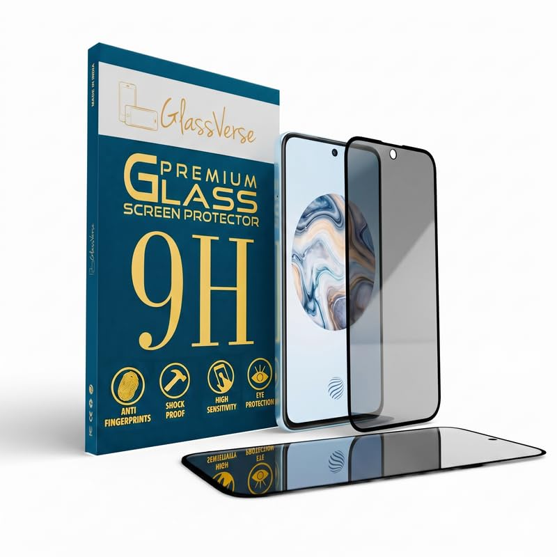 Image of GlassVerse Privacy Tempered Glass for Vivo X60 | Anti Spy Screen Protector, 9H Hardness, Edge to Edge, Case Friendly, Hassle-less Installation Kit Included. (Pack of 2)