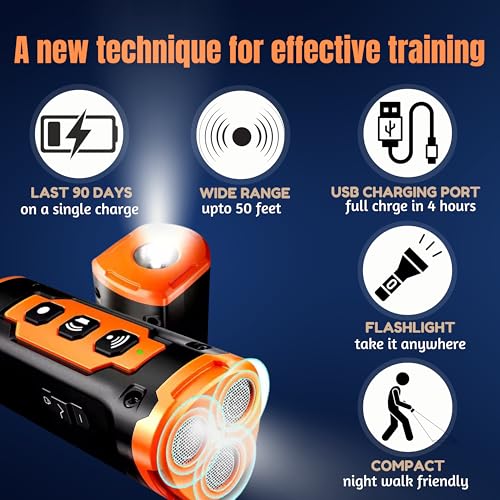Image of Foodie Puppies Dog Repellent Ultrasonic Device for Stray Dogs (Bark Deterrent Device) | Anti-Barking, Rechargeable with 50ft Range, 2000mAh Battery, LED Flashlight, Training Device with USB Cable