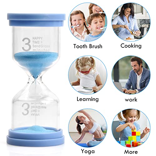 Pagezol Sand Timer Colorful Hourglass 3mins / 5mins / 10mins Hourglass Timer Egg Timer Creative Gift for Children Kids Classroom Game Toy Home Living Room Office Decoration - Image 4