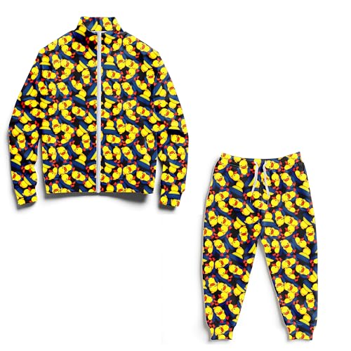 Image of Kids Two-Piece Classic Zippered Sports Jacket Set Sweatpants Jogging Teenager Sportswear Set