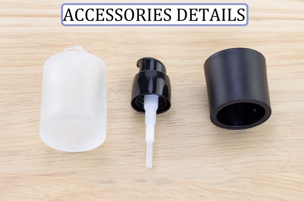 Confezione da 2 barattoli vuoti da 30 ml, in vetro smerigliato, crema e lozione con tappo antipolvere nero, emulsione per trucco, articoli da toeletta per cosmetici, cosmetici da viaggio